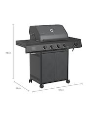 Ottimo Black Premium 4 Burner Gas BBQ - Image 3 of 6