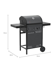 Ottimo Black 3 Burner Gas BBQ - Image 3 of 6