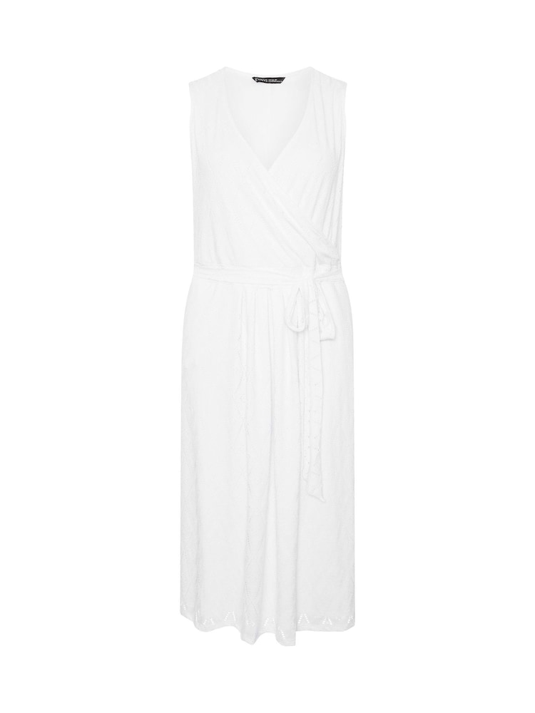 Evans White Broidery Wrap Dress - Image 2 of 2