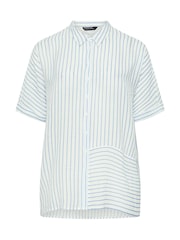 Evans White Grown On Sleeve Cut About Stripe Shirt - Image 6 of 6