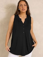 Evans Black Sleeveless Jersey Shirt - Image 1 of 4