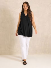 Evans Black Sleeveless Jersey Shirt - Image 4 of 4