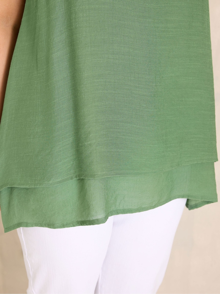 Evans Green Double Layer Vest Top - Image 5 of 5
