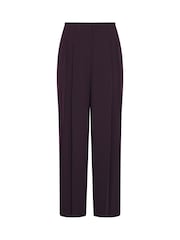 Evans Purple Crepe Pleated Trousers - Image 5 of 5