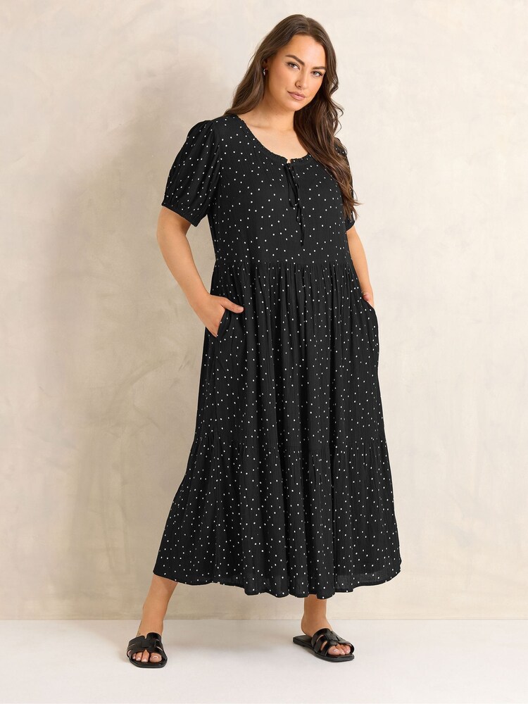 Evans Black Woven Boho Dress - Image 1 of 5