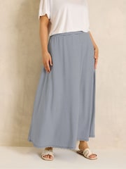 Evans Black Striped Jersey Pocket Midaxi Skirt - Image 1 of 5