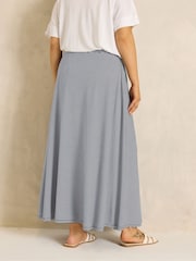 Evans Black Striped Jersey Pocket Midaxi Skirt - Image 2 of 5