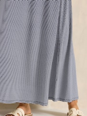 Evans Black Striped Jersey Pocket Midaxi Skirt - Image 4 of 5