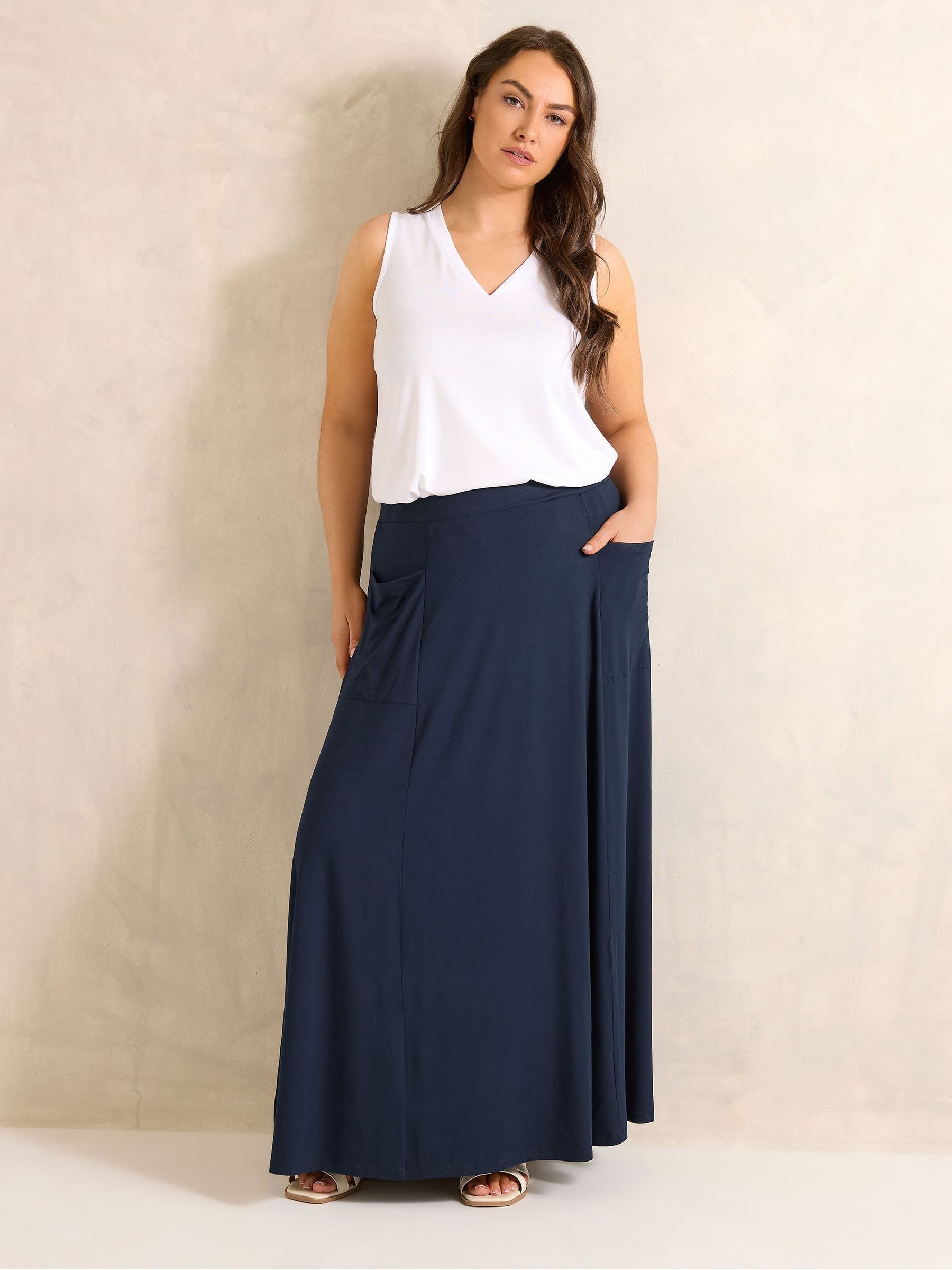 Buy Evans Blue Jersey Pocket Midaxi Skirt from the Next UK online shop