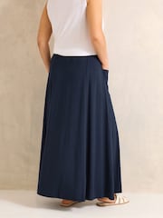Evans Blue Jersey Pocket Midaxi Skirt - Image 3 of 5