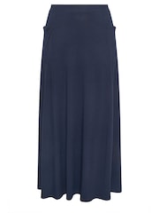 Evans Blue Jersey Pocket Midaxi Skirt - Image 5 of 5