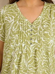 Evans Green Slub Short Sleeve Pintuck Henley T-Shirt - Image 4 of 6