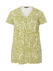 Evans Green Slub Short Sleeve Pintuck Henley T-Shirt - Image 6 of 6