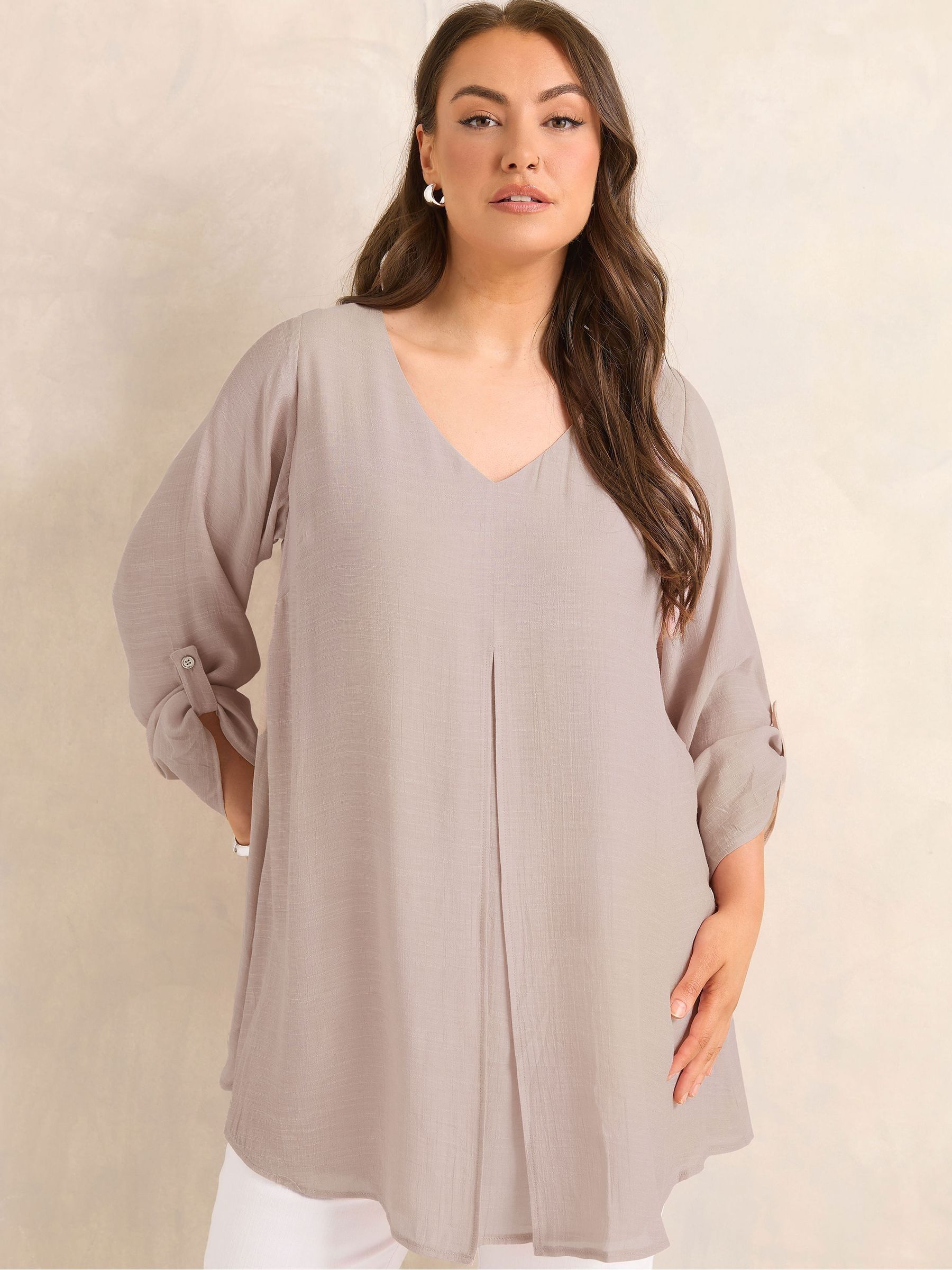 Evans Women's Pink Long Sleeve Double Layer Top