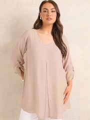 Evans Pink Long Sleeve Double Layer Top - Image 1 of 5