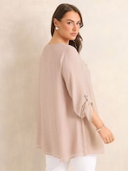 Evans Pink Long Sleeve Double Layer Top - Image 3 of 5