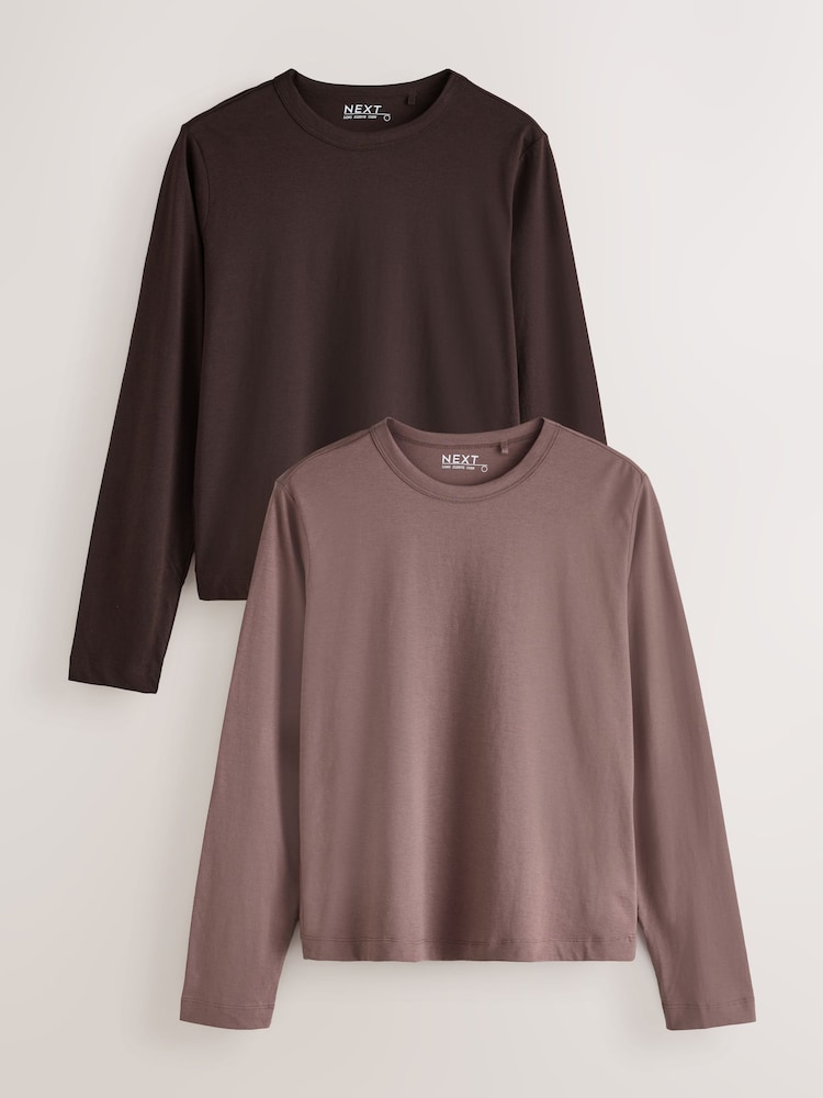 Cream/Mauve/Chocolate - Pack de 3 camisetas de manga larga con cuello redondo - Imagen 1 de 9