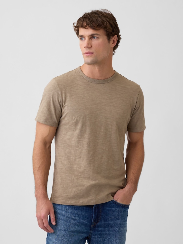 Gap Brown Lived-In Crew Neck Short Sleeve T-Shirt - Image 1 of 5