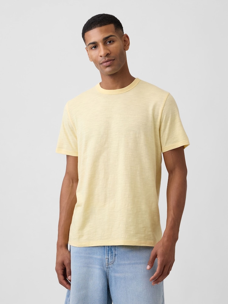 Gap Yellow Lived-In Crew Neck Short Sleeve T-Shirt - Image 1 of 5