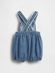 Gap Blue Denim Shell Pocket Bubble Short Overalls (0-24mths) - Image 2 of 3