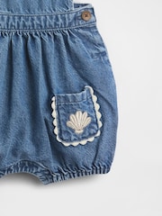 Gap Blue Denim Shell Pocket Bubble Short Overalls (0-24mths) - Image 3 of 3