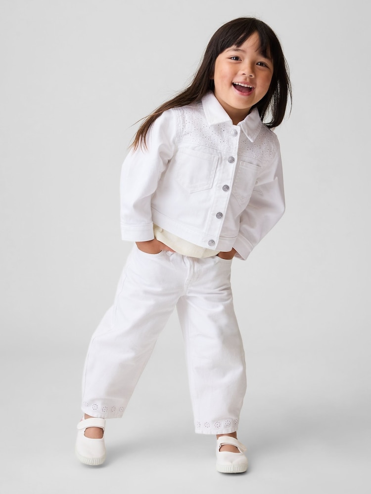 Gap White Eyelet-Hem Horseshoe Jeans (6mths-5yrs) - Image 1 of 4
