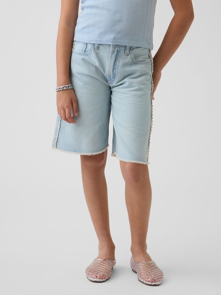 Gap Light Wash Blue Low Rise Longline Denim Shorts (5-13yrs) - Image 1 of 6
