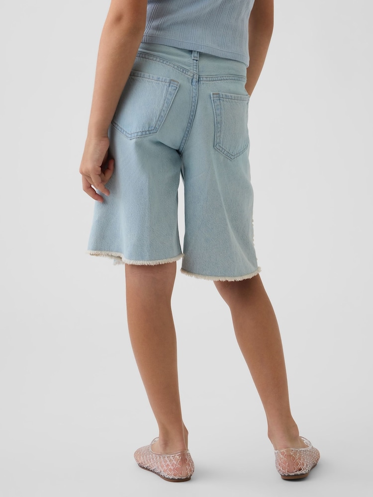 Gap Light Wash Blue Low Rise Longline Denim Shorts (5-13yrs) - Image 2 of 6