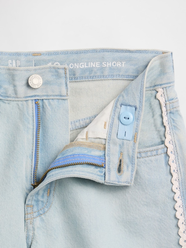 Gap Light Wash Blue Low Rise Longline Denim Shorts (5-13yrs) - Image 6 of 6
