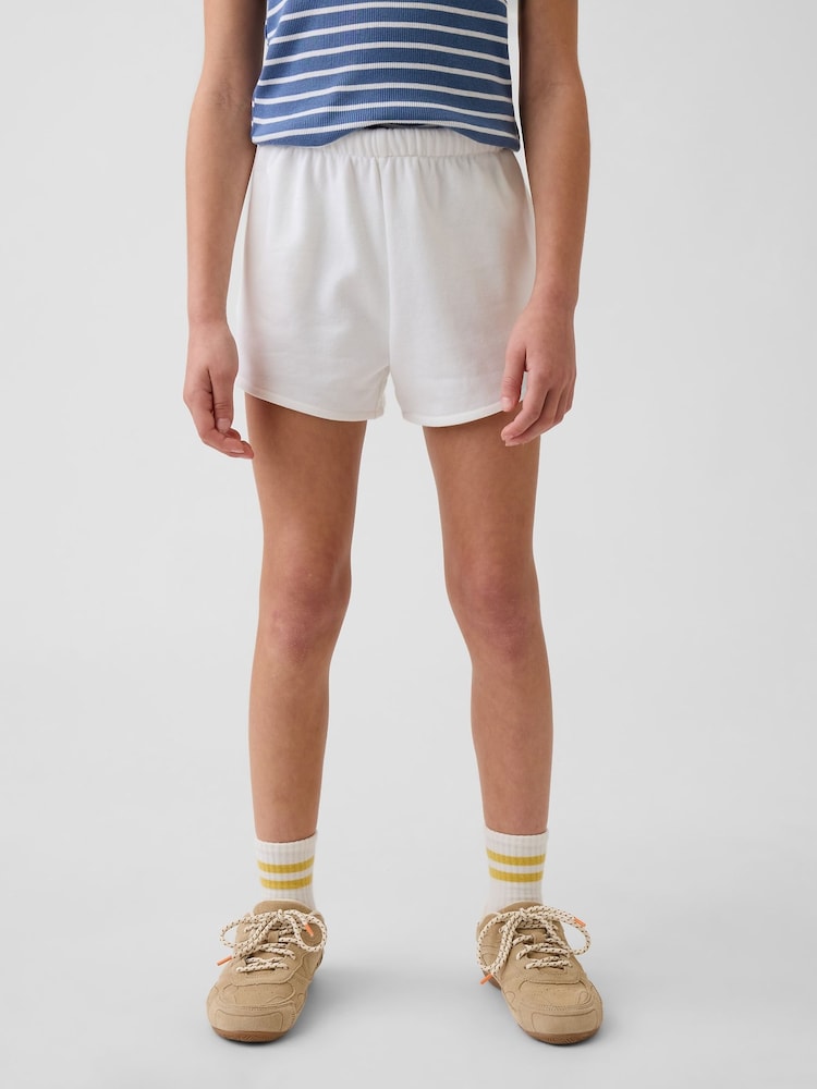 Gap White Vintage Soft French Terry Relaxed Dolphin Shorts (4-13yrs) - Image 1 of 5