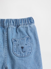 Gap Blue Bear Pocket Pull On Denim Shorts (0-24mths) - Image 3 of 3