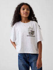 Gap Grey Hello Kitty Oversized Graphic Short Sleeve T-Shirt (4-13yrs) - Image 1 of 5