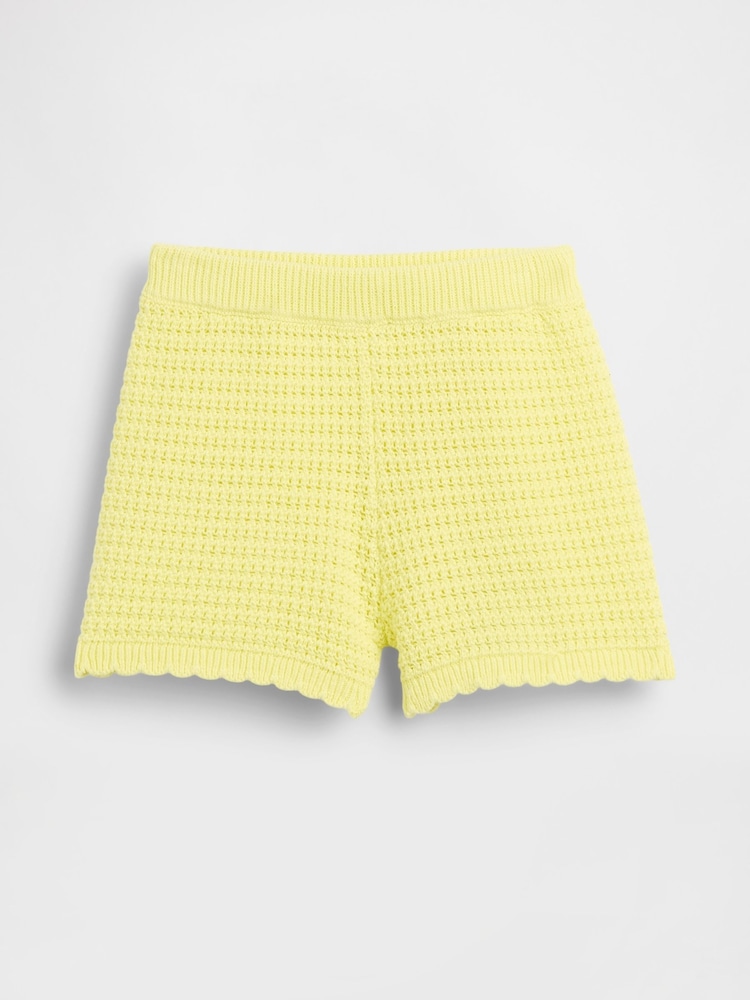 Gap Yellow Crochet Pull On Shorts (6mths-5yrs) - Image 2 of 4