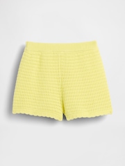 Gap Yellow Crochet Pull On Shorts (6mths-5yrs) - Image 3 of 4
