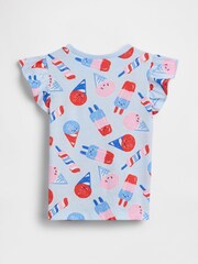 Gap Blue Print Flutter Sleeve T-Shirt (6mths-5yrs) - Image 2 of 3
