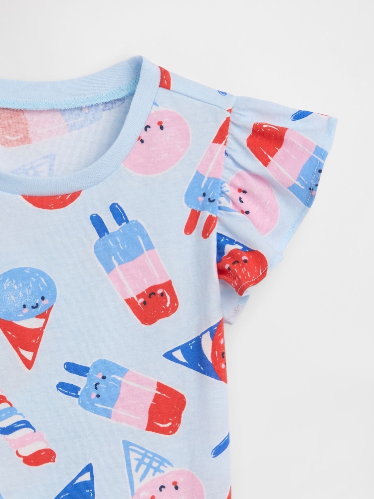 Gap Blue Print Flutter Sleeve T-Shirt (6mths-5yrs) - Image 3 of 3