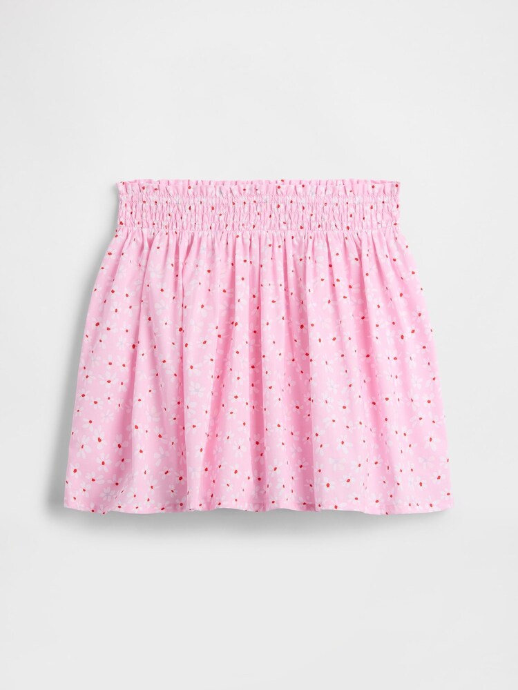 Gap Pink Floral Pull On Smocked Skirt (4-13yrs) - Image 2 of 3