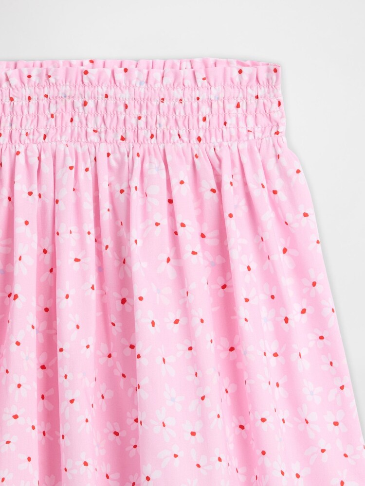 Gap Pink Floral Pull On Smocked Skirt (4-13yrs) - Image 3 of 3