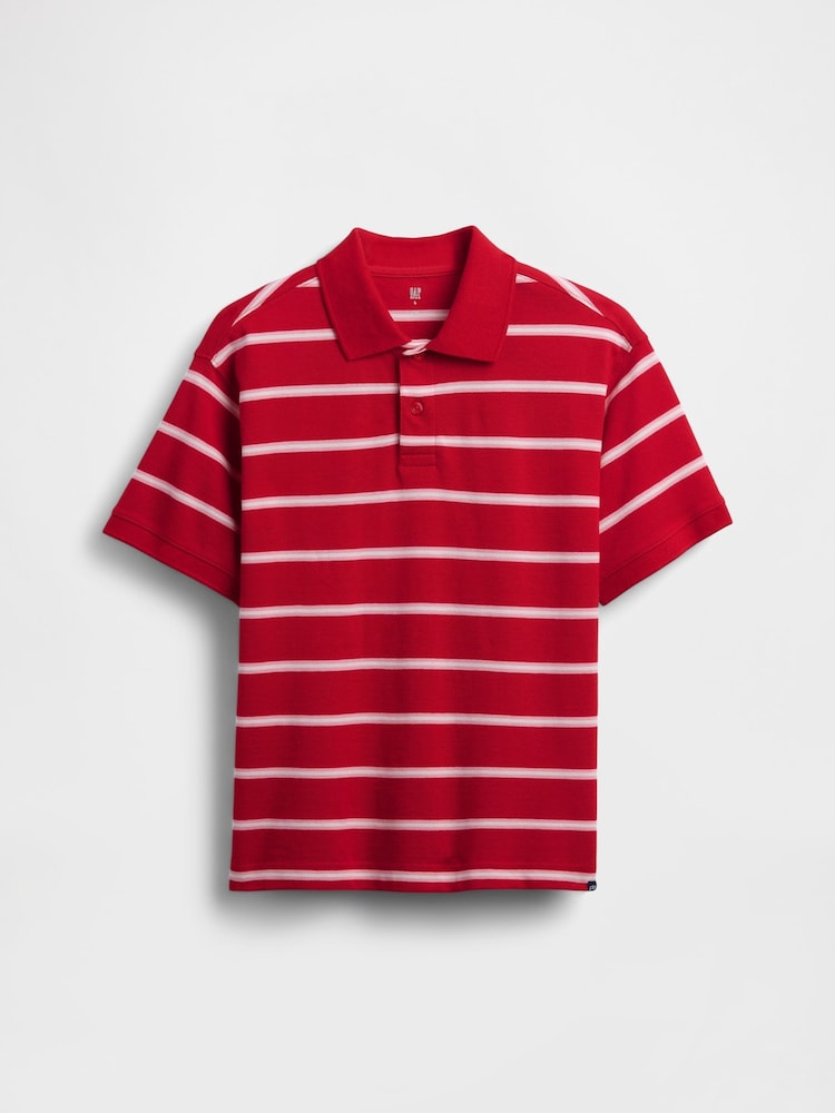 Gap Red Relaxed Pique Polo Shirt (4-13yrs) - Image 2 of 3