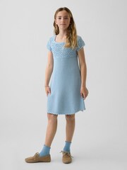 Gap Light Blue Crochet Knitted Dress (4-13yrs) - Image 1 of 4