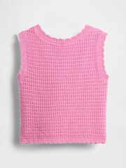 Gap Pink Crochet Vest (6mths-5yrs) - Image 2 of 3