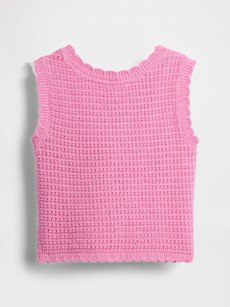 Gap Pink Crochet Vest (6mths-5yrs) - Image 2 of 3