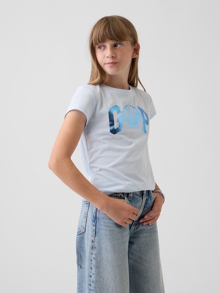 Gap Blue Short Sleeve Logo T-Shirt (4-13yrs) (4-13yrs) - Image 1 of 2