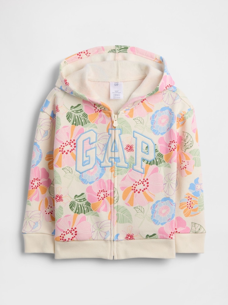 Marrone - Felpa con cappuccio e zip Gap Vintage Soft Logo (6mesi-5anni) - Immagine 1 di 3