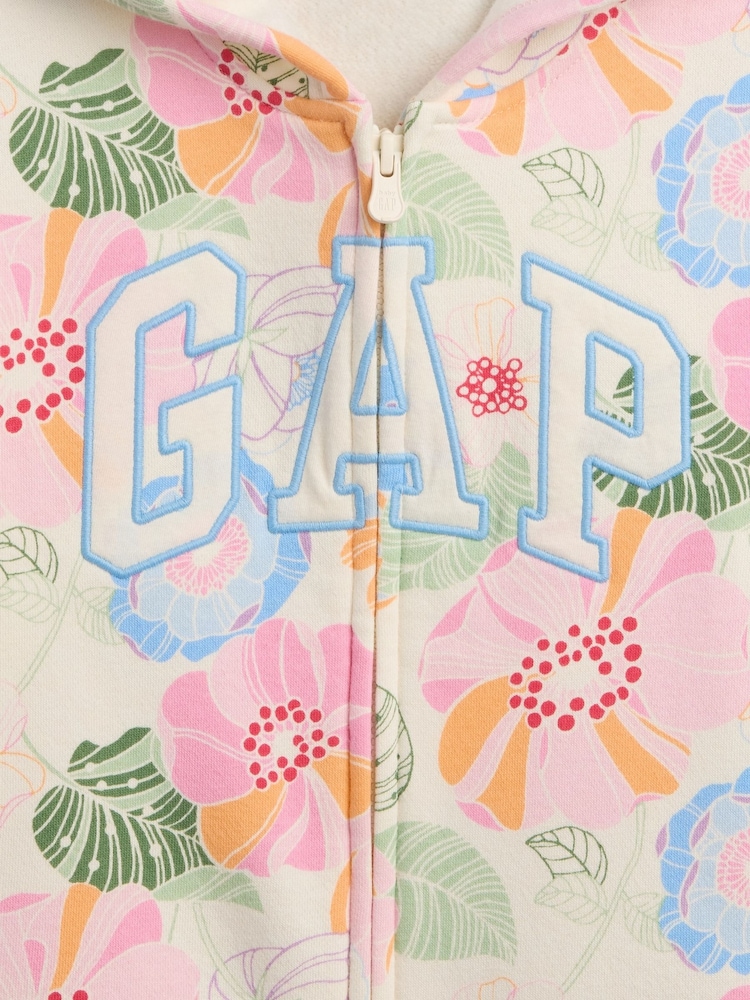 Marrone - Felpa con cappuccio e zip Gap Vintage Soft Logo (6mesi-5anni) - Immagine 3 di 3