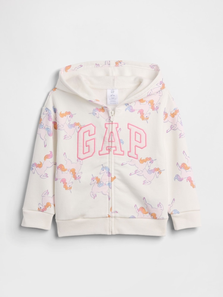 Gap White Logo Zip Hoodie (6mths-5yrs) (6mths-5yrs) - Image 1 of 3