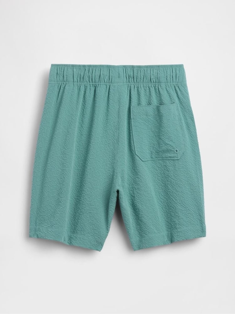 Gap Green Seersucker Swim Trunks (4-13yrs) - Image 2 of 3 Gap Green Seersucker Swim Trunks (4-13yrs) - Image 2 of 3