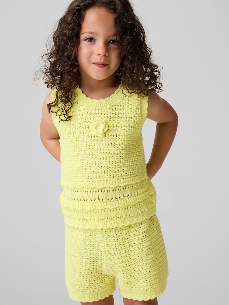 Gap Yellow Crochet Vest (6mths-5yrs) - Image 1 of 4