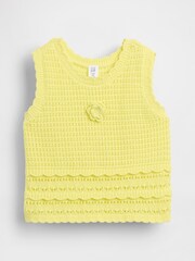 Gap Yellow Crochet Vest (6mths-5yrs) - Image 2 of 4