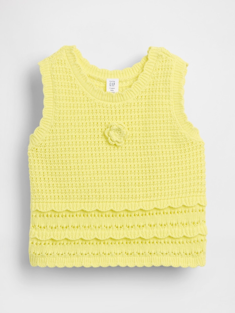 Gap Yellow Crochet Vest (6mths-5yrs) - Image 2 of 4